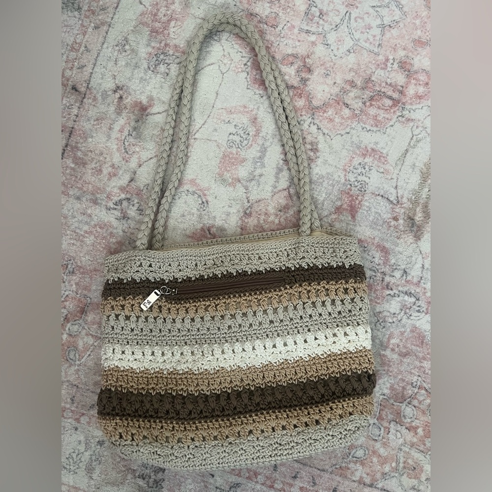Elegant Multicolor Crochet Tote Bag
